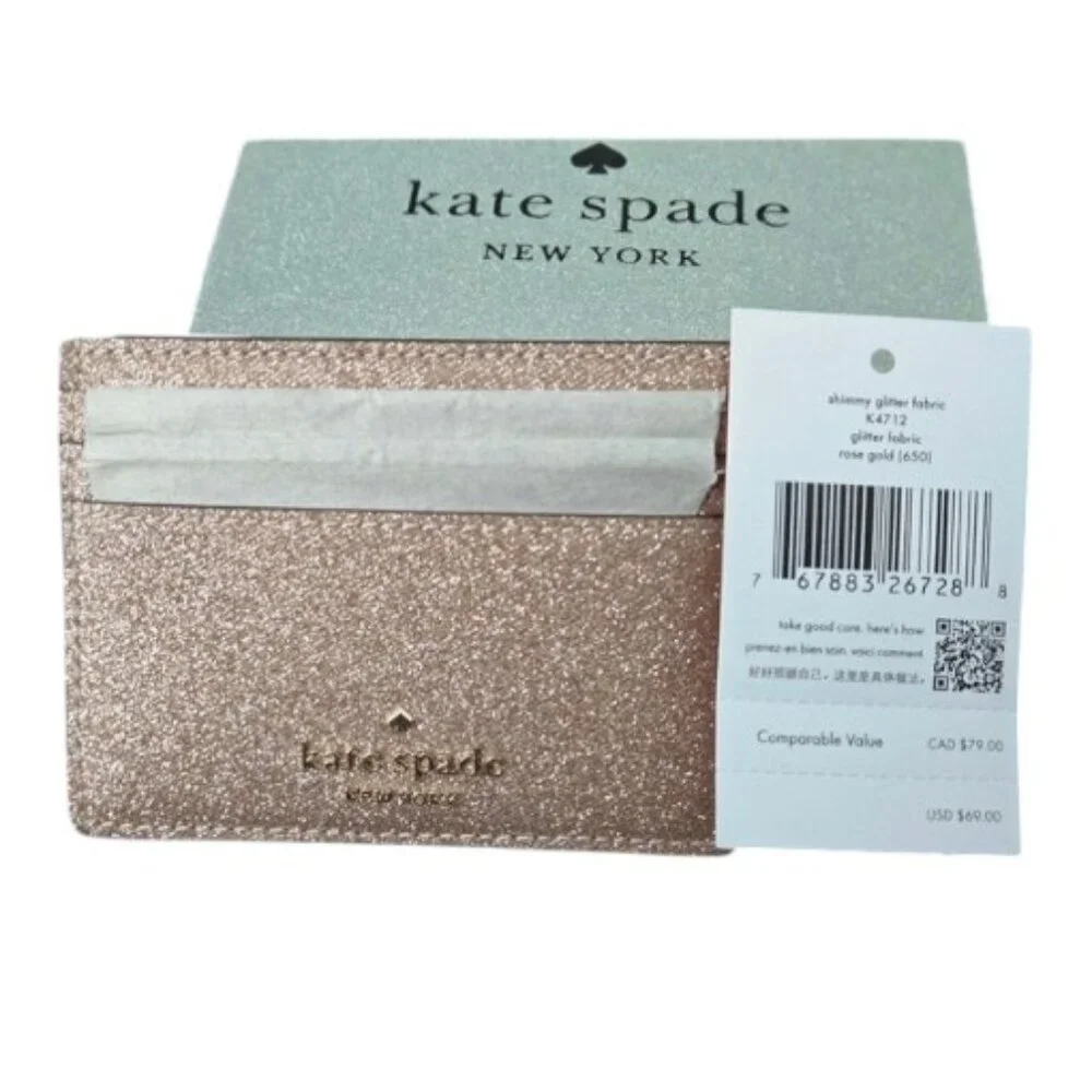 Kate Spade New York Shimmy Glitter Cardholder w Box
